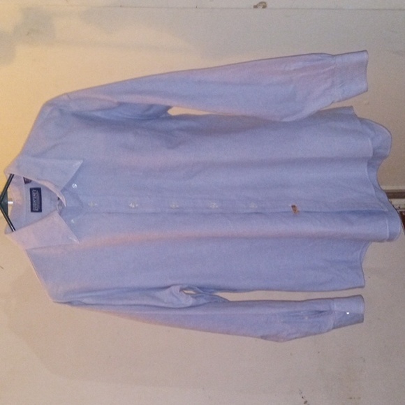 Lands' End Men's Classic Blue Dress Shirt - Picture 4 of 8